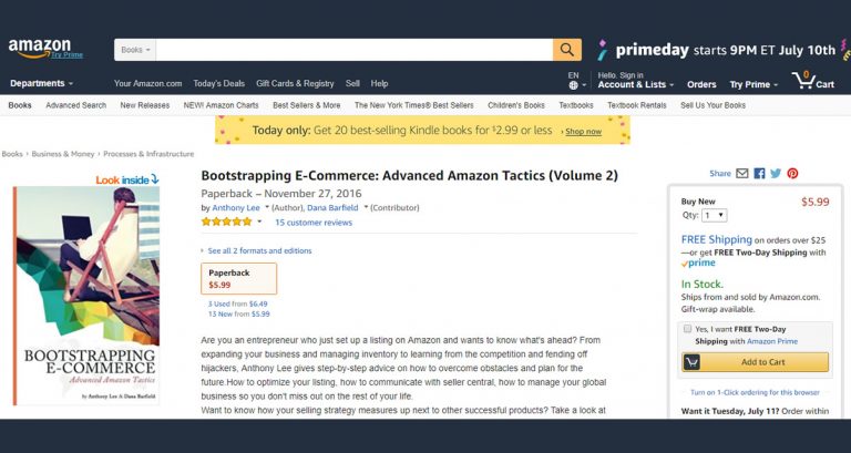 Bootstrapping E-Commerce: Advanced Amazon Tactics (Volume 2)