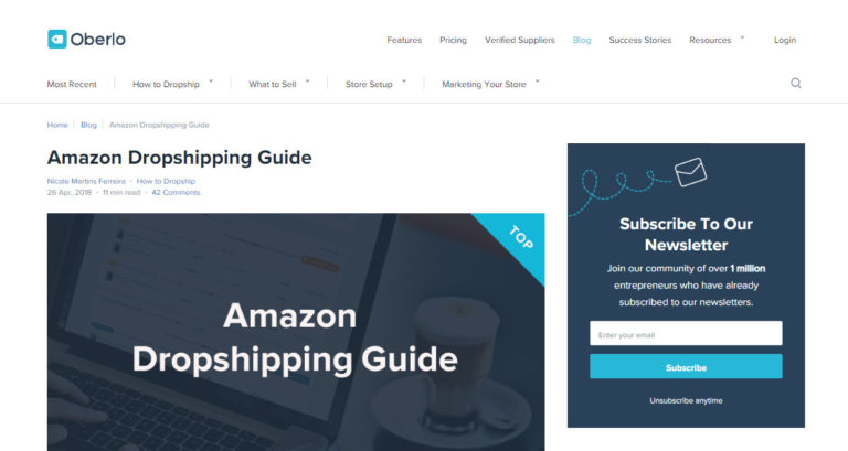 Oberlo - Amazon Dropshipping Guide
